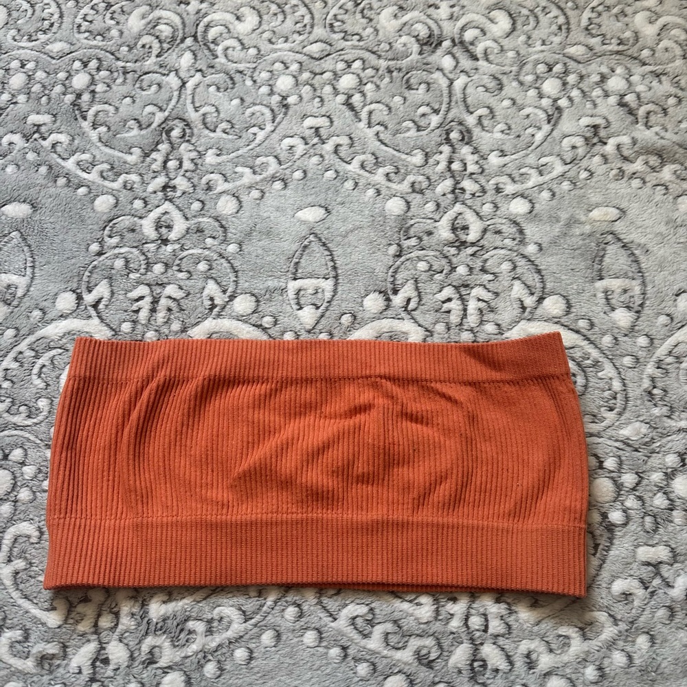 SHEIN Rust Ribbed Crop Top